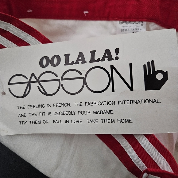 Vintage - NWT - Sasson Made In Japan Cotton Pants - Rare - Size 10 - Picture 5 of 6